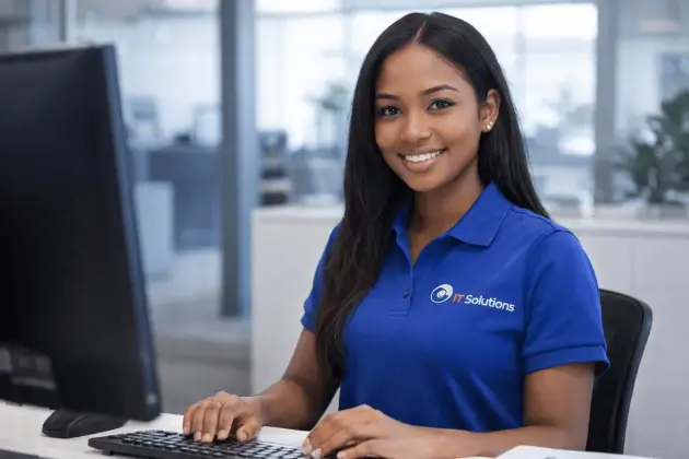 IT Solutions staff providing business IT support in Guyana